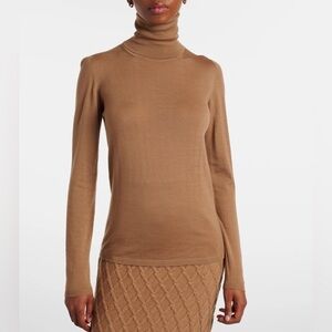 Garnet Hill Turtleneck Sweater Bronze Metallic